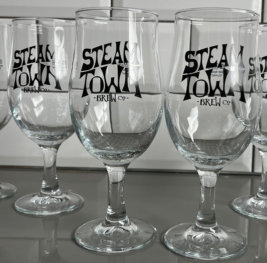 Steam Town Stemmed Glass - 2/3 pint
